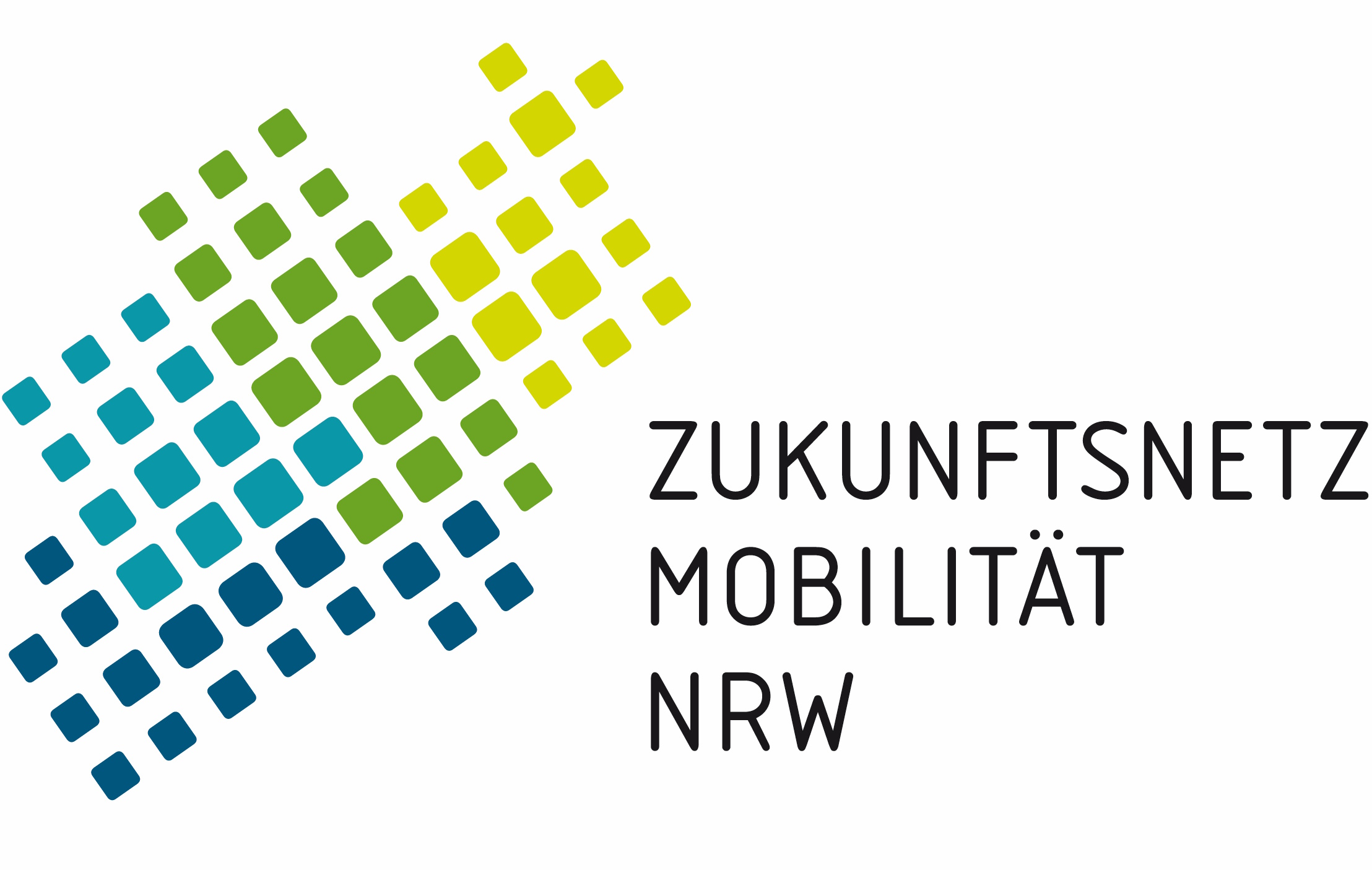 Zukunftsnetz Mobilität NRW. Logo: Zukunftsnetz Mobilität NRW