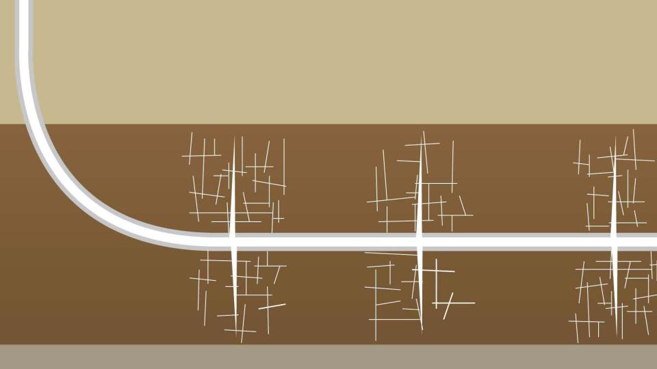 Erdgasgewinnung aus unkonventionellen Lagerstellen durch Fracking. Grafik: ahu AG/Aachen