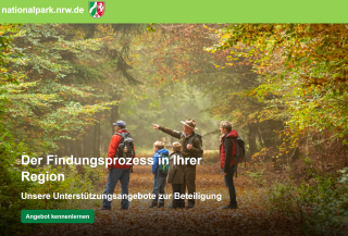 Screenshot Beteiligungsportal "Findungsprozess Nationalpark".