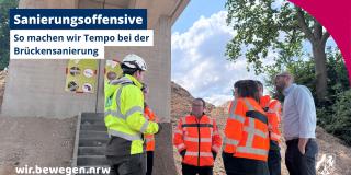 Minister Krischer besichtigt Brückensanierung in Neuss-Erfttal